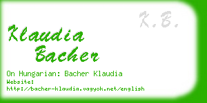 klaudia bacher business card